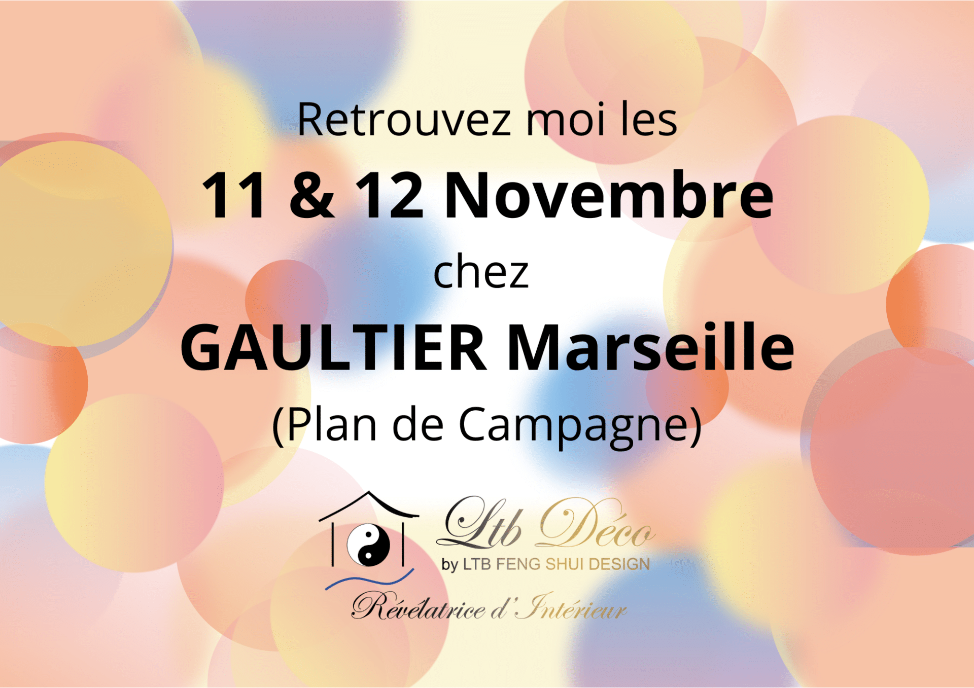 LTB DÉCO sera présente les 11 et 12 novembre 2023 chez Gautier Plan de Campagne - Marseille, pour une animation Déco.